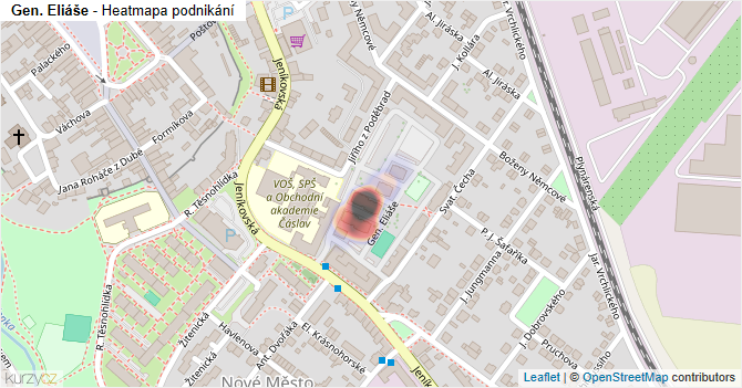 Gen. Eliáše - mapa podnikání