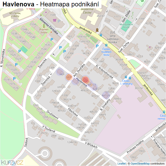 Mapa Havlenova - Firmy v ulici.