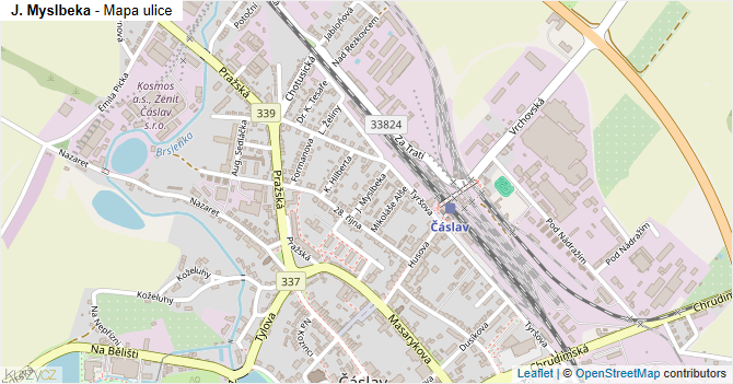 J. Myslbeka - mapa ulice