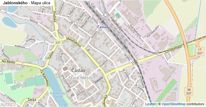 Jablonského - mapa ulice