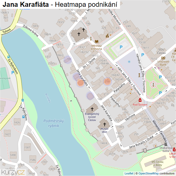 Mapa Jana Karafiáta - Firmy v ulici.