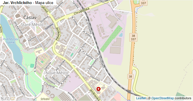 Jar. Vrchlického - mapa ulice
