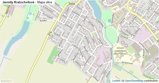 Jarmily Kratochvílové - mapa ulice