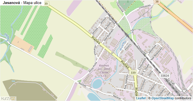 Jasanová - mapa ulice