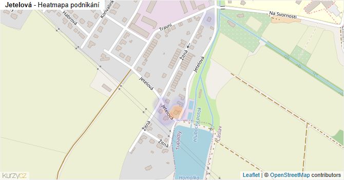 Jetelová - mapa podnikání