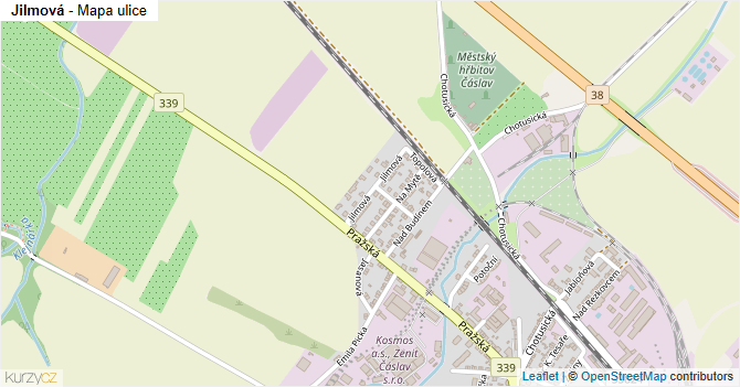 Jilmová - mapa ulice