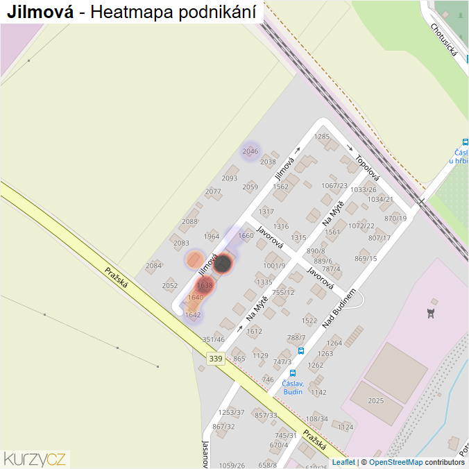 Mapa Jilmová - Firmy v ulici.