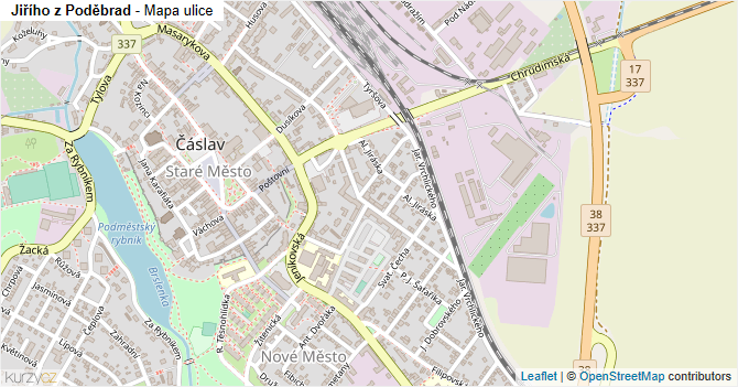 Jiřího z Poděbrad - mapa ulice