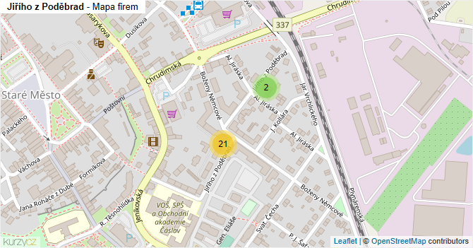 Jiřího z Poděbrad - mapa firem