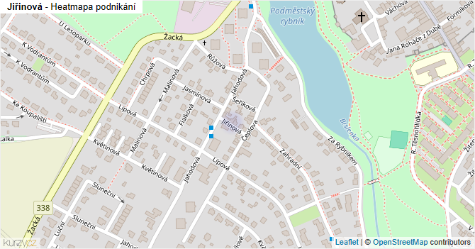Jiřinová - mapa podnikání