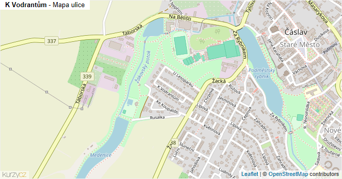 K Vodrantům - mapa ulice