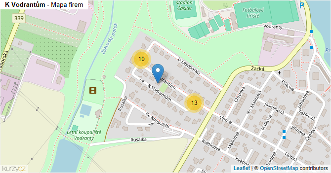 K Vodrantům - mapa firem