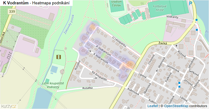 K Vodrantům - mapa podnikání