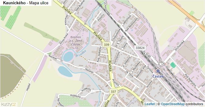 Kaunického - mapa ulice