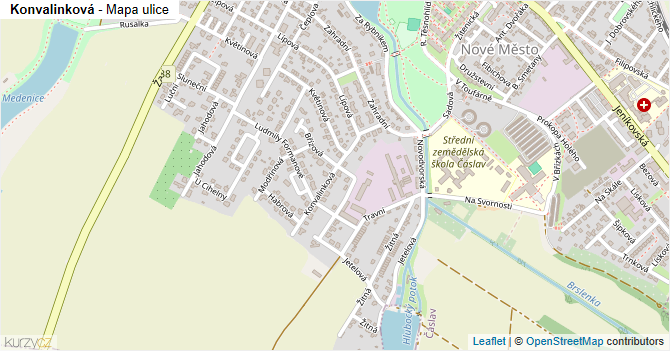 Konvalinková - mapa ulice