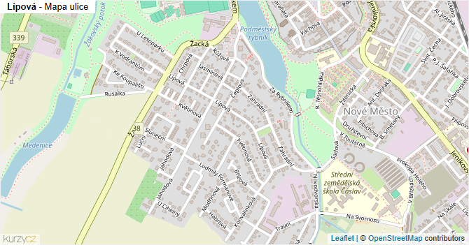 Lípová - mapa ulice