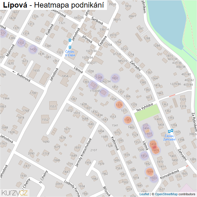 Mapa Lípová - Firmy v ulici.