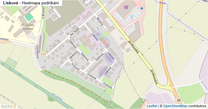 Lísková - mapa podnikání