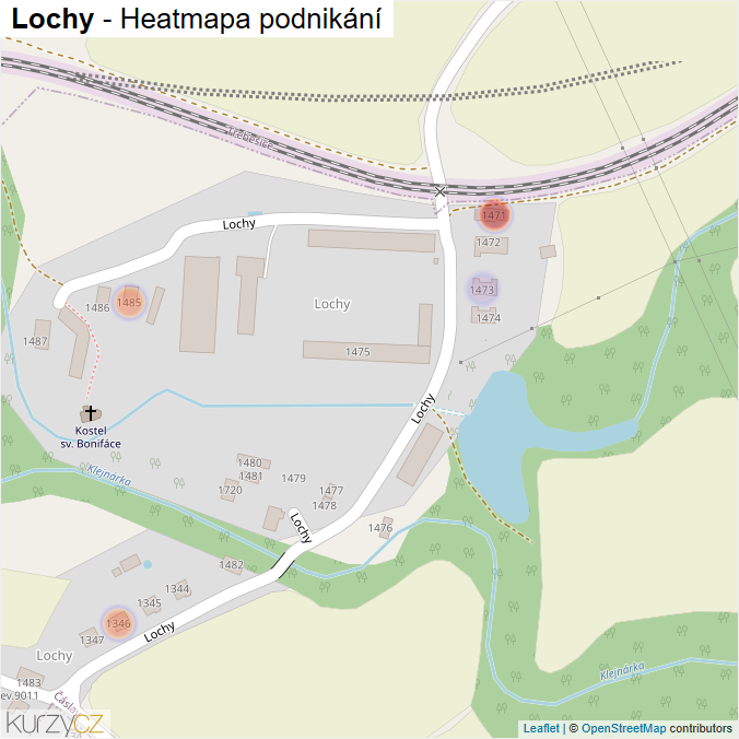 Mapa Lochy - Firmy v ulici.