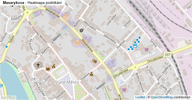 Masarykova - mapa podnikání