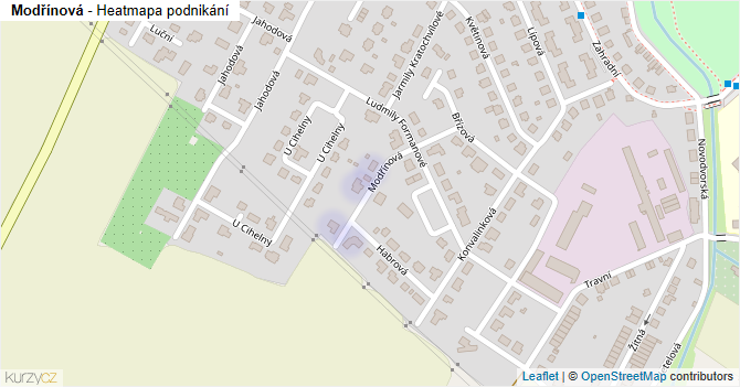 Modřínová - mapa podnikání