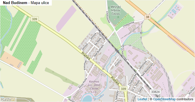 Nad Budínem - mapa ulice