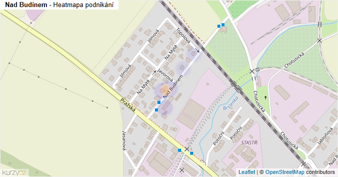 Nad Budínem - mapa podnikání