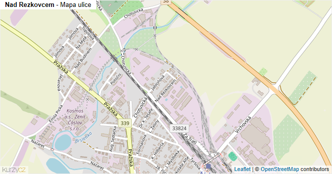 Nad Rezkovcem - mapa ulice