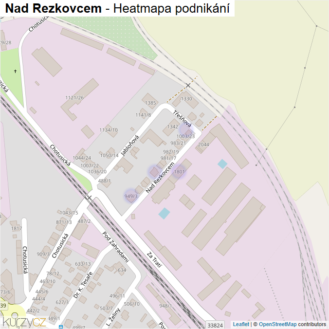Mapa Nad Rezkovcem - Firmy v ulici.