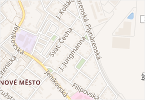 P. J. Šafaříka v obci Čáslav - mapa ulice