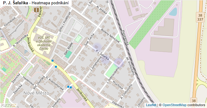 P. J. Šafaříka - mapa podnikání