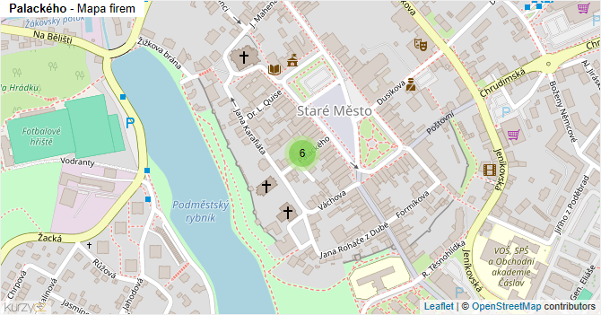 Palackého - mapa firem