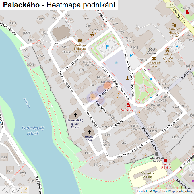 Mapa Palackého - Firmy v ulici.