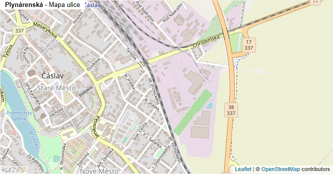 Plynárenská - mapa ulice