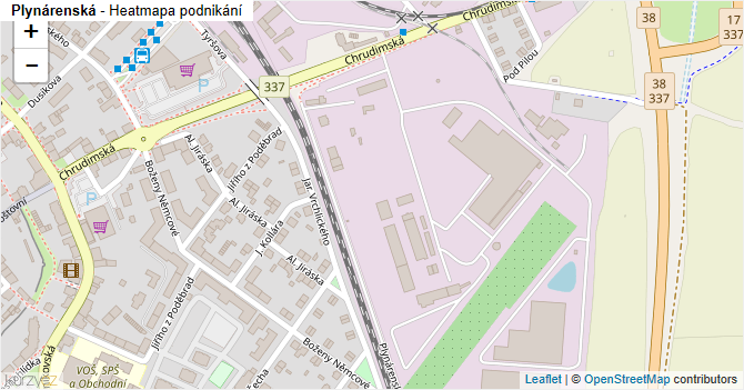 Plynárenská - mapa podnikání