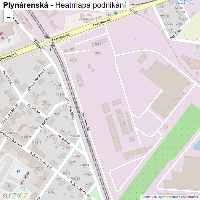 Mapa Plynárenská - Firmy v ulici.
