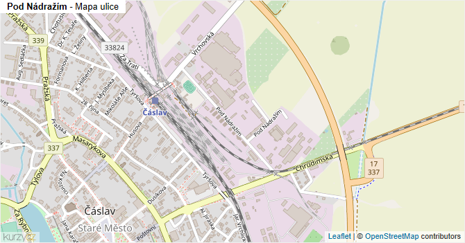 Pod Nádražím - mapa ulice