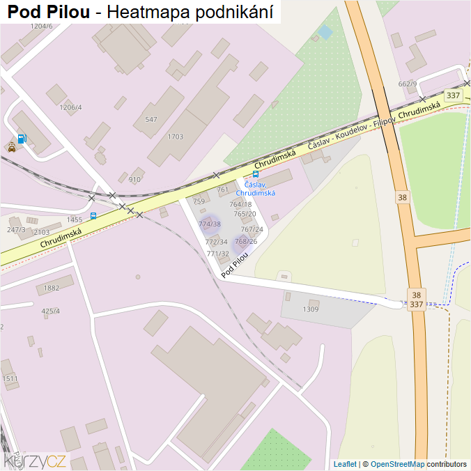 Mapa Pod Pilou - Firmy v ulici.