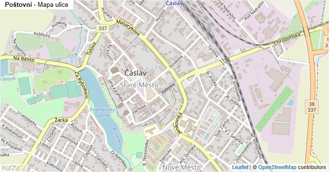 Poštovní - mapa ulice