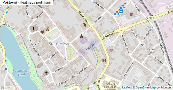 Poštovní - mapa podnikání