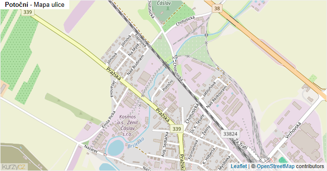 Potoční - mapa ulice