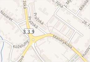 Pražská v obci Čáslav - mapa ulice