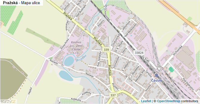 Pražská - mapa ulice