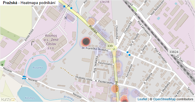 Pražská - mapa podnikání