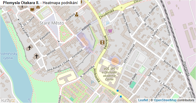 Přemysla Otakara II. - mapa podnikání