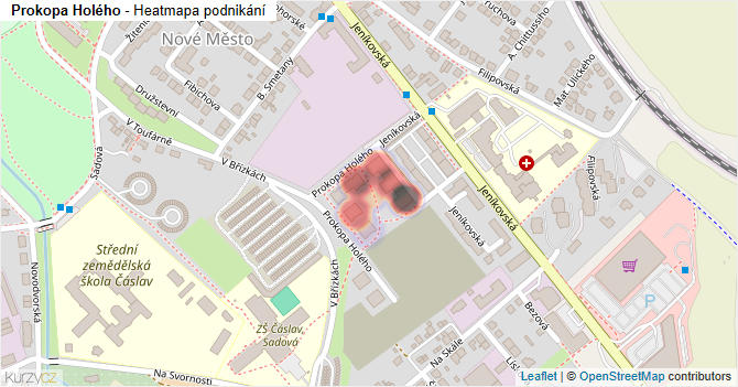 Prokopa Holého - mapa podnikání