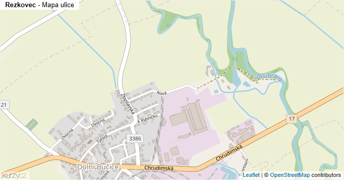 Rezkovec - mapa ulice