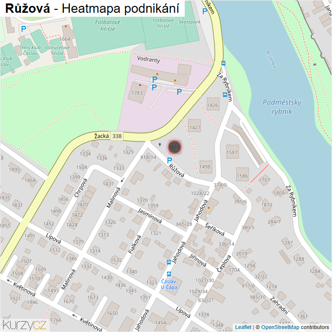 Mapa Růžová - Firmy v ulici.