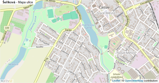 Šeříková - mapa ulice