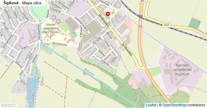 Šípková - mapa ulice